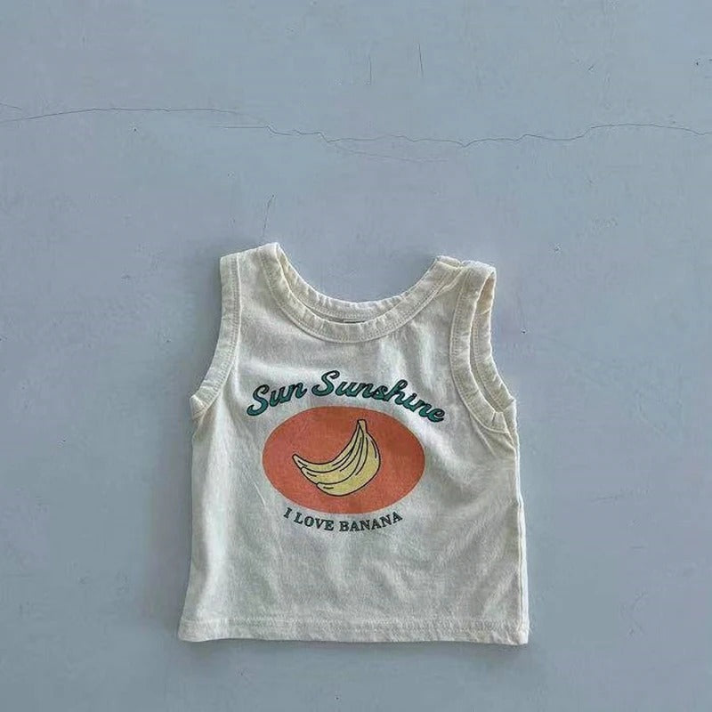 Sommer-Baby-Set mit Fruchtmuster  für Mädchen  Latzhose für Jungen, T-Shirt und Shorts im Freizeitstil