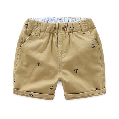 Kindershorts, Kleinkind-Shorts, Kindershorts 2–9 Jahre, Sommer-Baumwollshorts mit Anker-Motiv, Strandshorts für Jungen, Freizeit-Caprihosen, Babykleidung