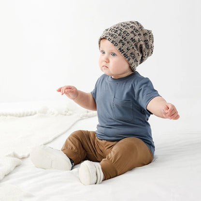 Baby-T-Shirt mit kurzen Ärmeln aus Bambusfasern, Sommerkleidung für Jungen und Mädchen, Babyhosen mit hoher Taille, Kleidung für Neugeborene, Oberbekleidung