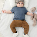 Baby-T-Shirt mit kurzen Ärmeln aus Bambusfasern, Sommerkleidung für Jungen und Mädchen, Babyhosen mit hoher Taille, Kleidung für Neugeborene, Oberbekleidung