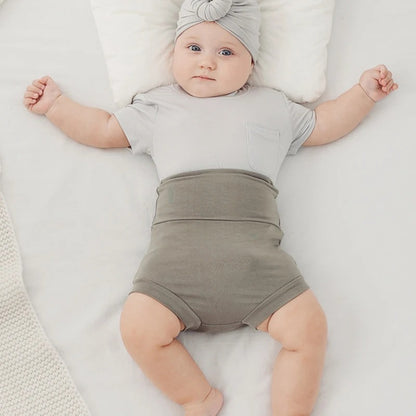 Baby-T-Shirt mit kurzen Ärmeln aus Bambusfasern, Sommerkleidung für Jungen und Mädchen, Babyhosen mit hoher Taille, Kleidung für Neugeborene, Oberbekleidung