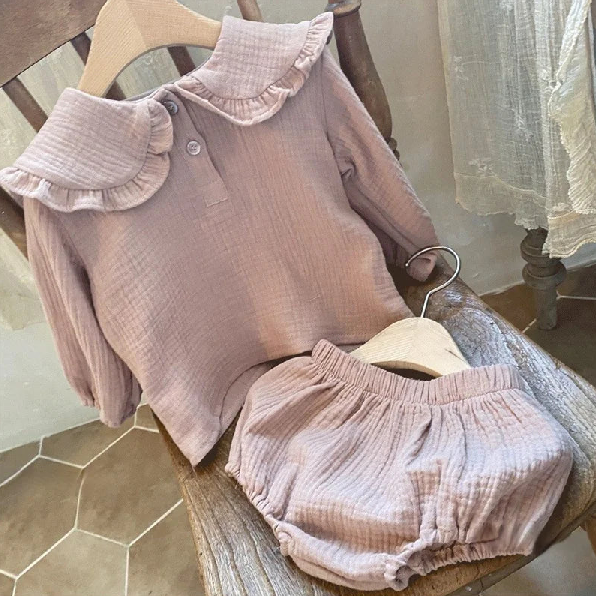 Baby-Kleidungssets für 0–3 Jahre aus Bio-Baumwolle, marineblaues Design, Baby-Jungenkleidung: Hemden + Bloomers, 2-teiliges Kinderoutfit, Baby-Kostüm