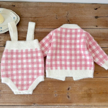 Strick-Kombinationen für neugeborene Mädchen für Herbst und Winter