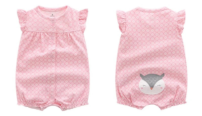 2 Stück/Set Marken-Sommerkleidung für Baby-Mädchen, Baumwoll-Strampler, Babykleidung, kurzärmelig, Kleidung für Baby-Jungen, 0–24 Monate, Baby-Strampler