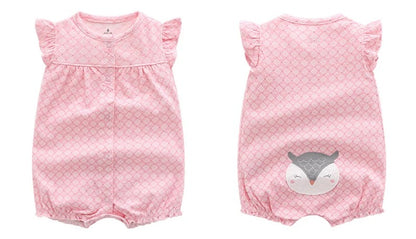 2 Stück/Set Marken-Sommerkleidung für Baby-Mädchen, Baumwoll-Strampler, Babykleidung, kurzärmelig, Kleidung für Baby-Jungen, 0–24 Monate, Baby-Strampler