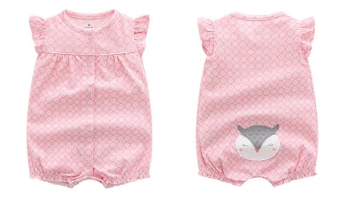 2 Stück/Set Marken-Sommerkleidung für Baby-Mädchen, Baumwoll-Strampler, Babykleidung, kurzärmelig, Kleidung für Baby-Jungen, 0–24 Monate, Baby-Strampler
