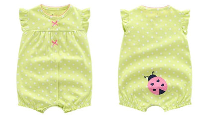 2 Stück/Set Marken-Sommerkleidung für Baby-Mädchen, Baumwoll-Strampler, Babykleidung, kurzärmelig, Kleidung für Baby-Jungen, 0–24 Monate, Baby-Strampler